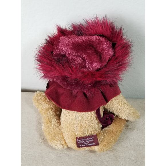 Ruby Brass Button Bears Teddy Bear 2004 Handcrafted 13" The Bear of Happiness - Picture 9 of 13